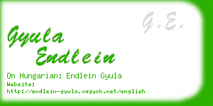 gyula endlein business card